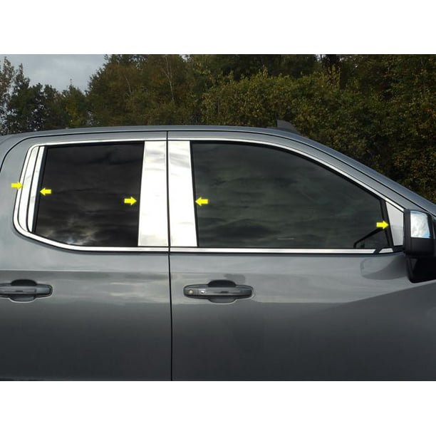 Made in USA Works with 2005-2015 Toyota Tacoma Crew Cab 4PC Stainless Steel Chrome Pillar Post Trim Made in USA Works with 2005-2015 Toyota Tacoma Crew Cab 4PC Stainless Steel Chrome Pillar Post Trim